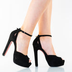 Sandale dama elegante piele naturala 76-298 negru ant