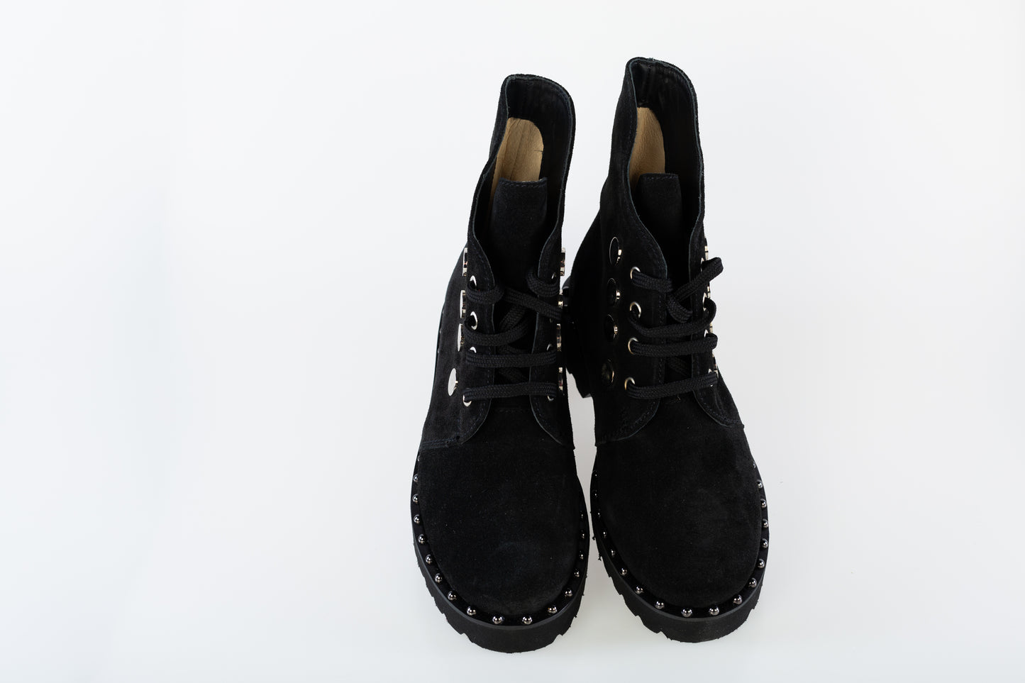 Women's casual boots made of genuine leather PREGO 230 black velour