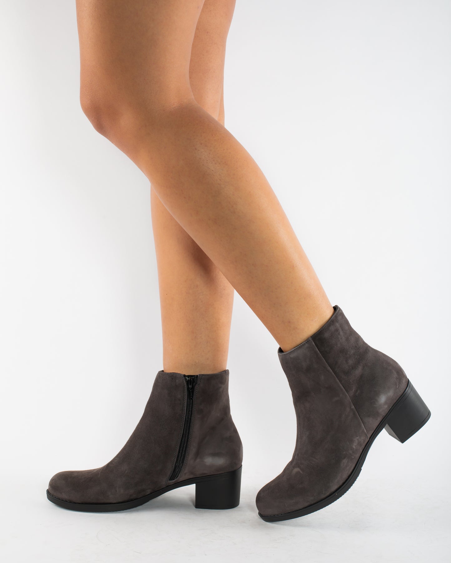 Women's casual boots, genuine leather, galaxy grey velour