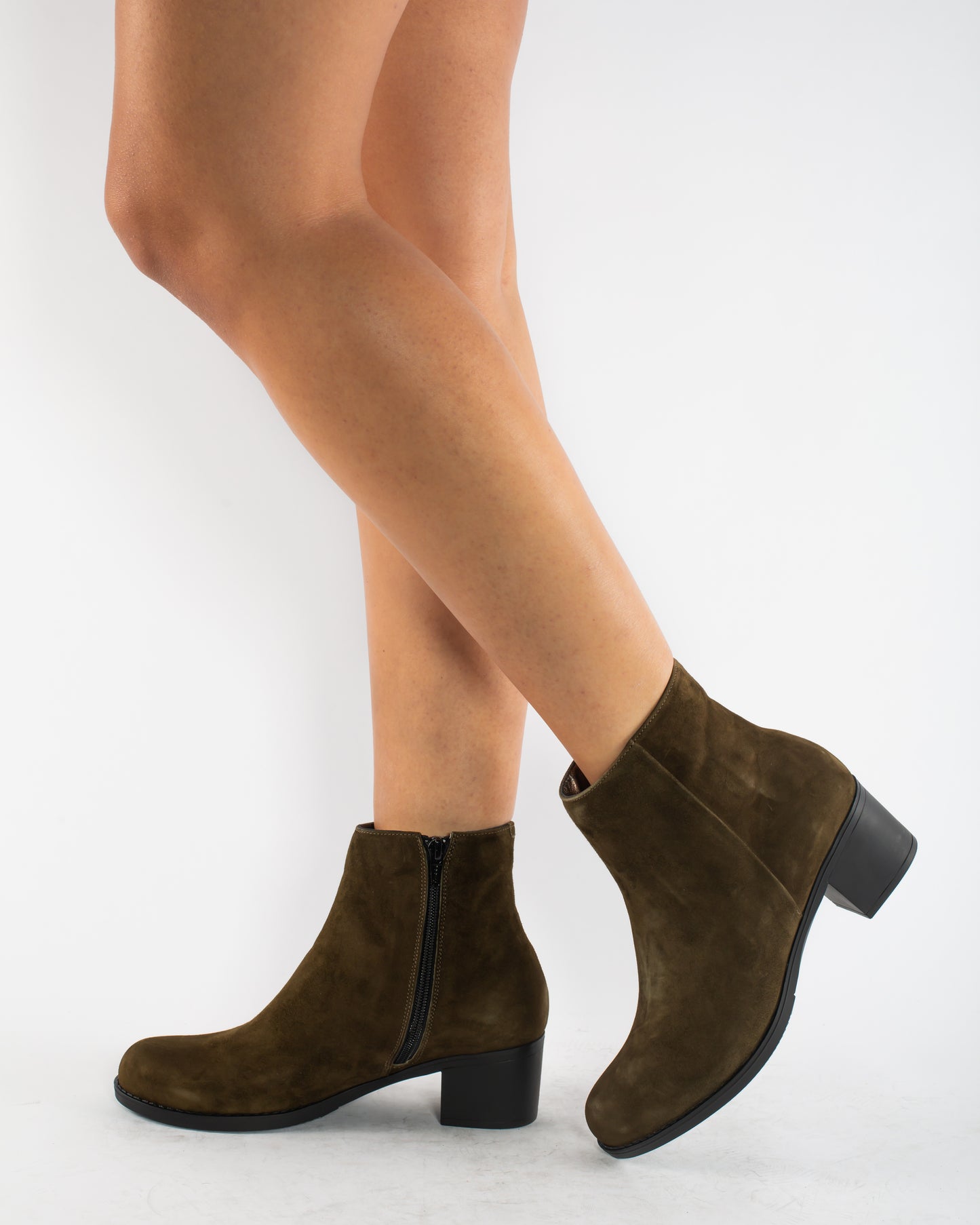 Women's casual boots, genuine leather, galaxy, khaki