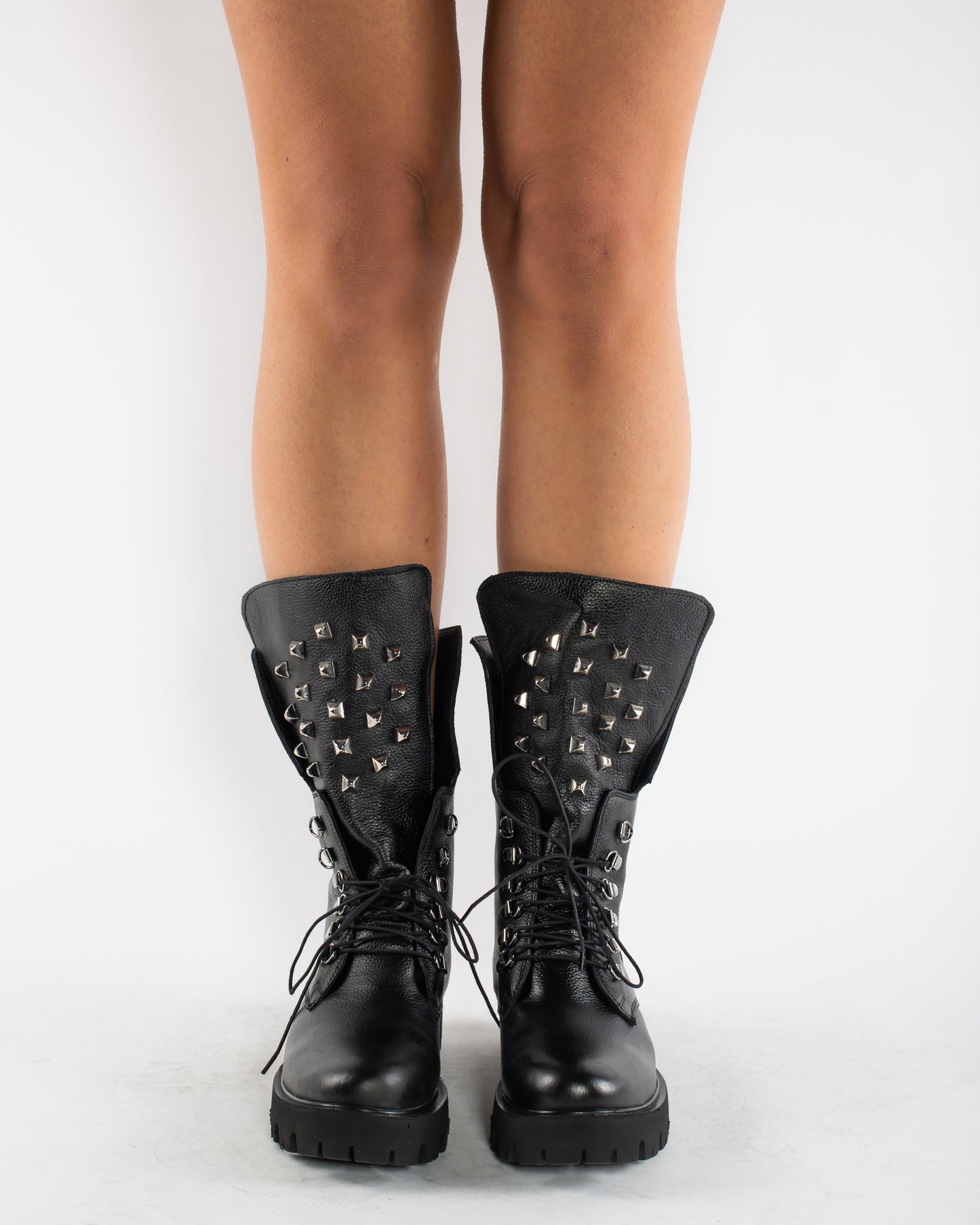 Women's casual boots, natural leather 1085, black box