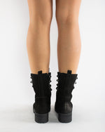 Ghete dama casual piele naturala 406-1 negru velur
