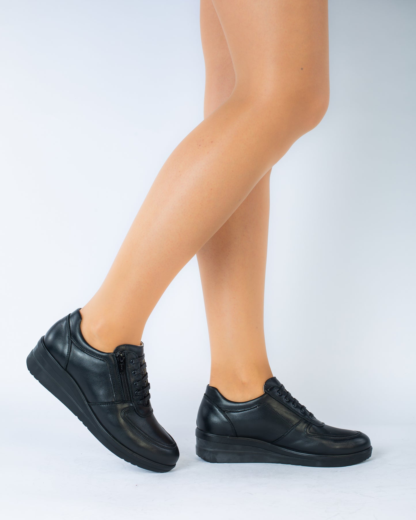 Pantofi dama casual piele naturala 5037 negru box