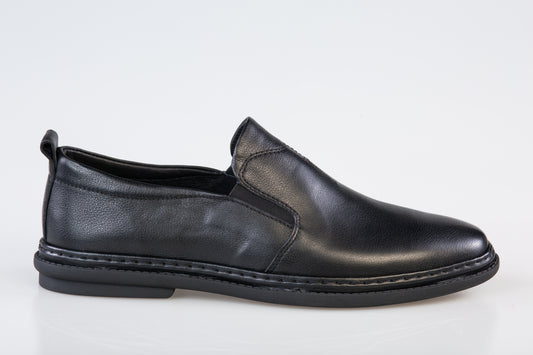 Pantofi barbati casual piele naturala  MELS 60803 negru