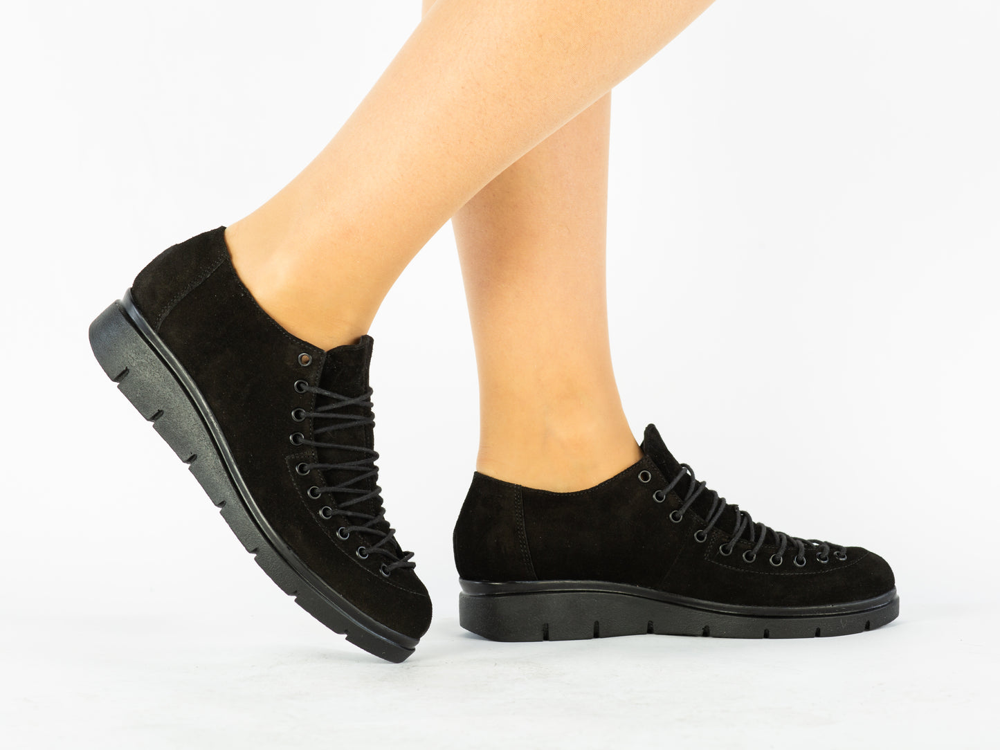 Pantofi dama casual piele naturala LARISA Anto 02 negru velur