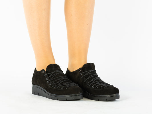 Pantofi dama casual piele naturala LARISA Anto 02 negru velur