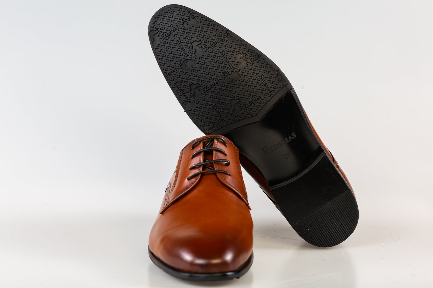 Men's elegant shoes made of genuine leather ELDEMAS 550-027 brown