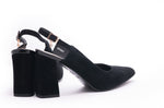 Pantofi dama eleganti piele naturala 2007 negru velur