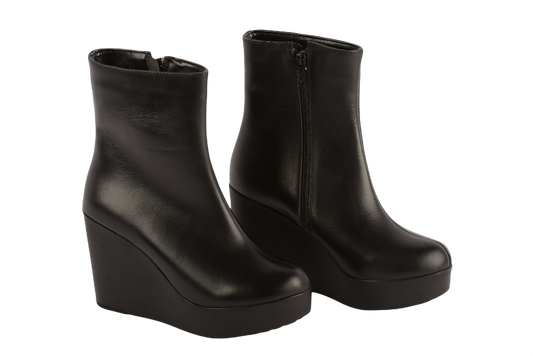 Ghete dama casual piele naturala PERLA 1314 negru box