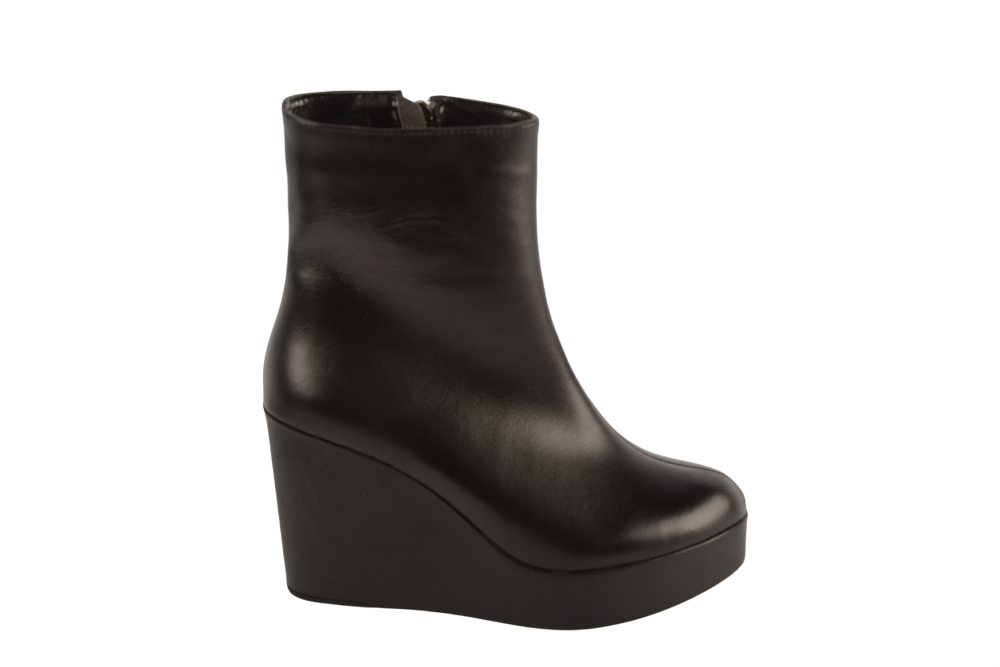 Ghete dama casual piele naturala PERLA 1314 negru box