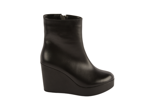 Ghete dama casual piele naturala PERLA 1314 negru box