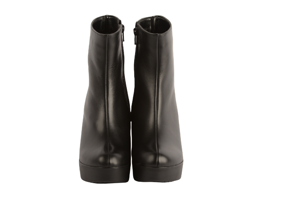 Ghete dama casual piele naturala PERLA 1314 negru box