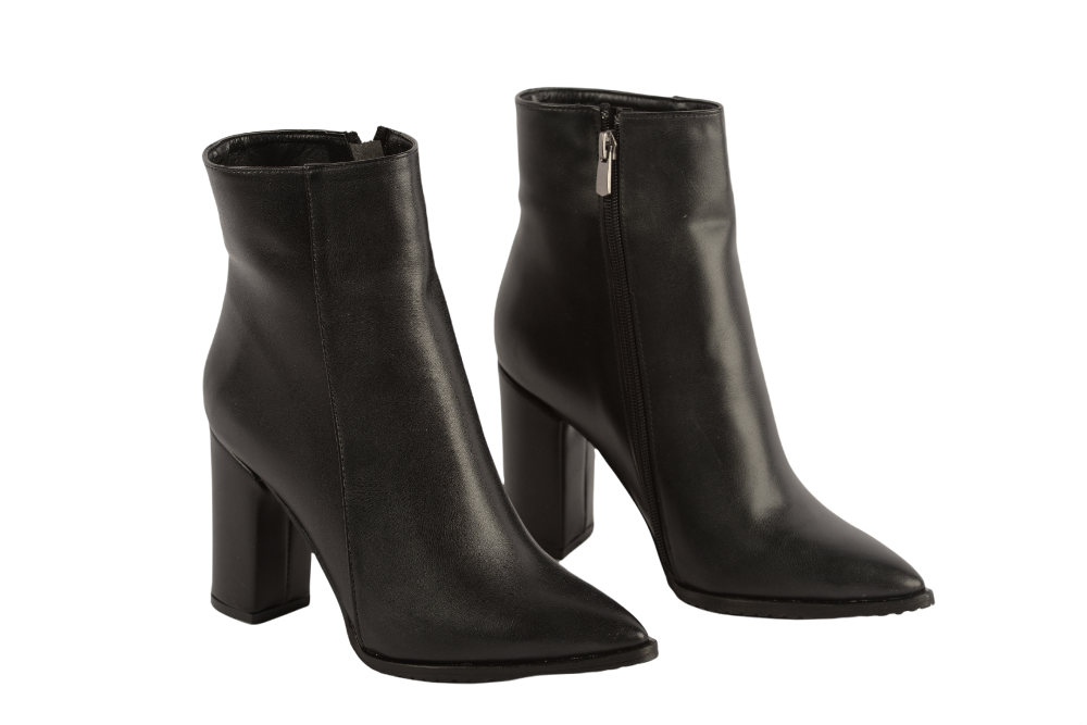 Ghete dama elegante piele ecologica corina negru box
