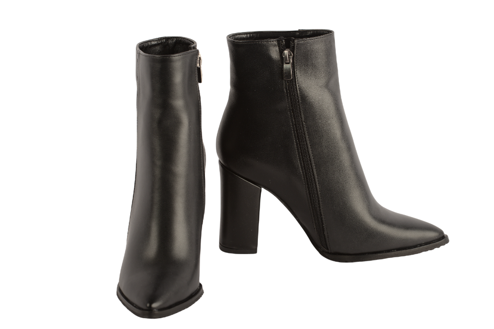 Ghete dama elegante piele ecologica corina negru box