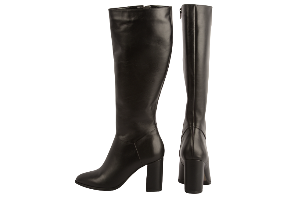 Cizme dama elegante PERLA piele naturala 1347-1 negru box