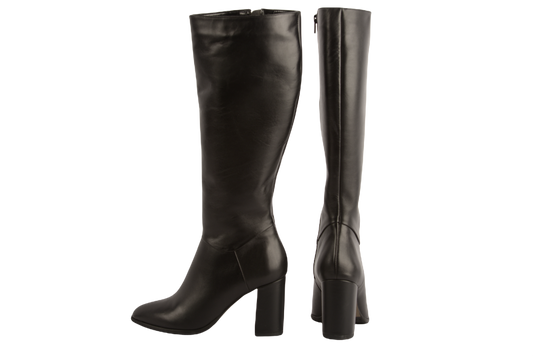 Cizme dama elegante PERLA piele naturala 1347-1 negru box