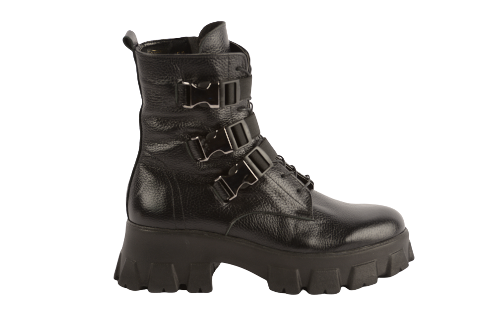 Ghete dama casual piele naturala PERLA 1304-2 negru box