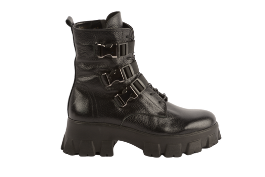 Ghete dama casual piele naturala PERLA 1304-2 negru box
