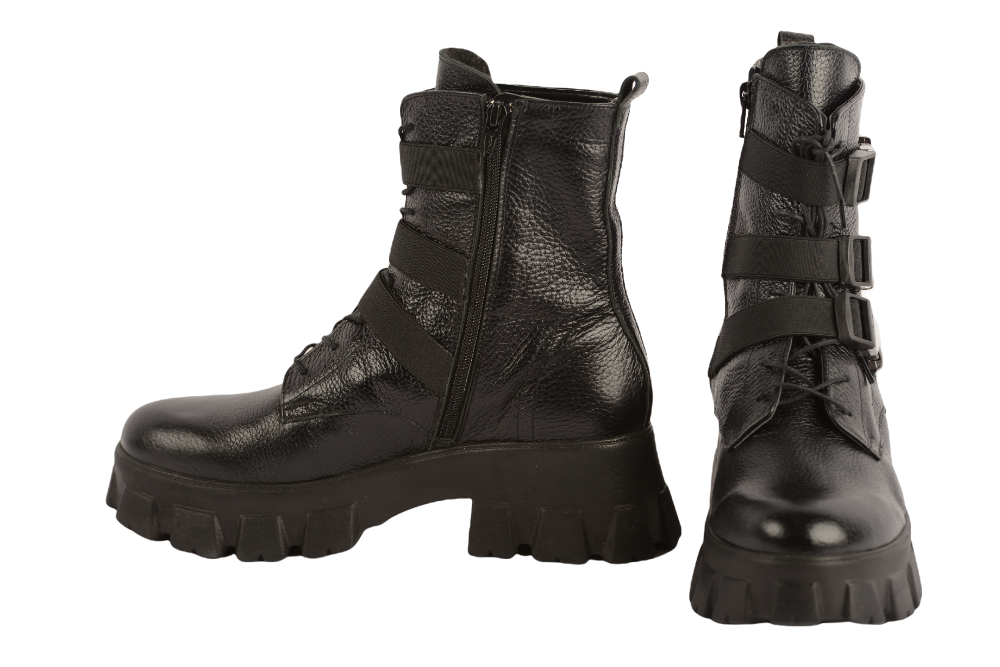 Ghete dama casual piele naturala PERLA 1304-2 negru box