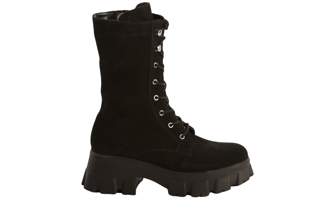 Ghete dama casual piele naturala PERLA 1313 negru velur
