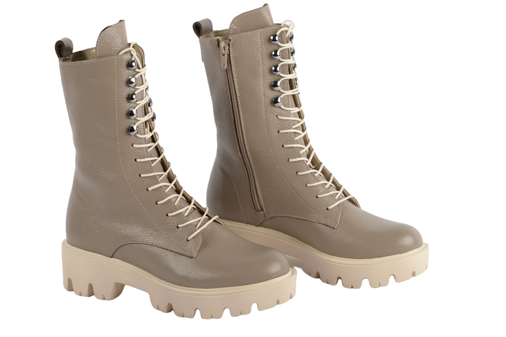 Women's casual boots, natural leather PERLA 1323 beige
