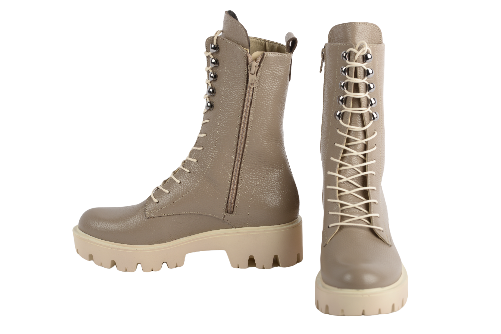 Women's casual boots, natural leather PERLA 1323 beige