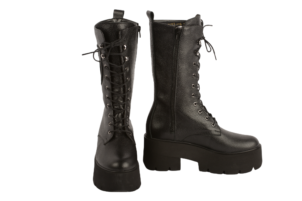 Women's casual boots made of genuine leather PERLA 1310-1 black biz