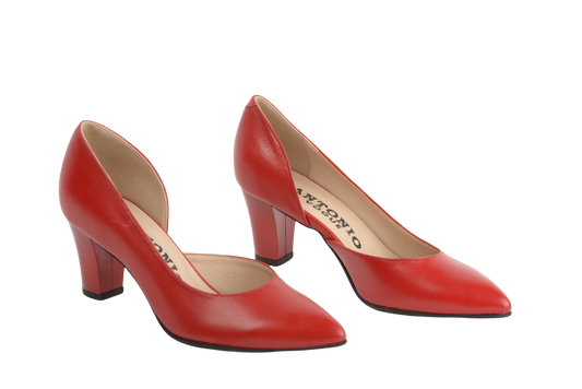 Pantofi dama eleganti piele naturala ANTONIO 2462 rosu
