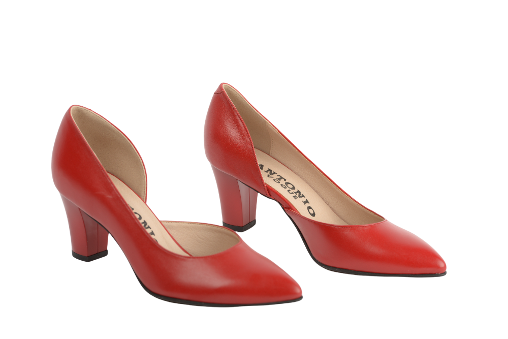 Pantofi dama eleganti piele naturala 2462 rosu