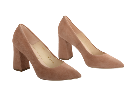 Pantofi dama eleganti piele naturala SALA 9933 nude velur
