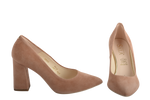 Pantofi dama eleganti piele naturala 9933 nude velur