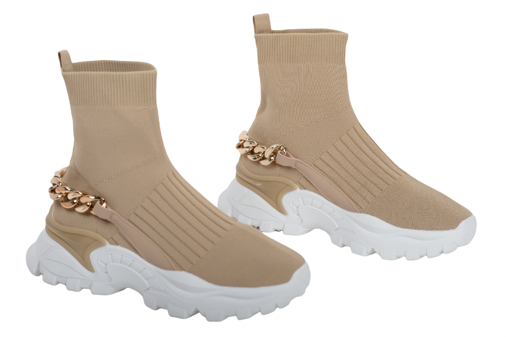 Women's casual textile boots 024 beige