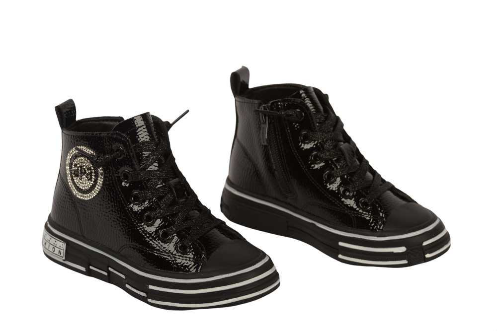 Ghete fete piele ecologica 190 negru lac