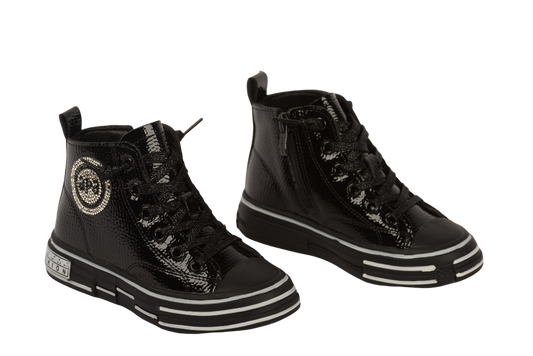 Ghete fete piele ecologica 190 negru lac
