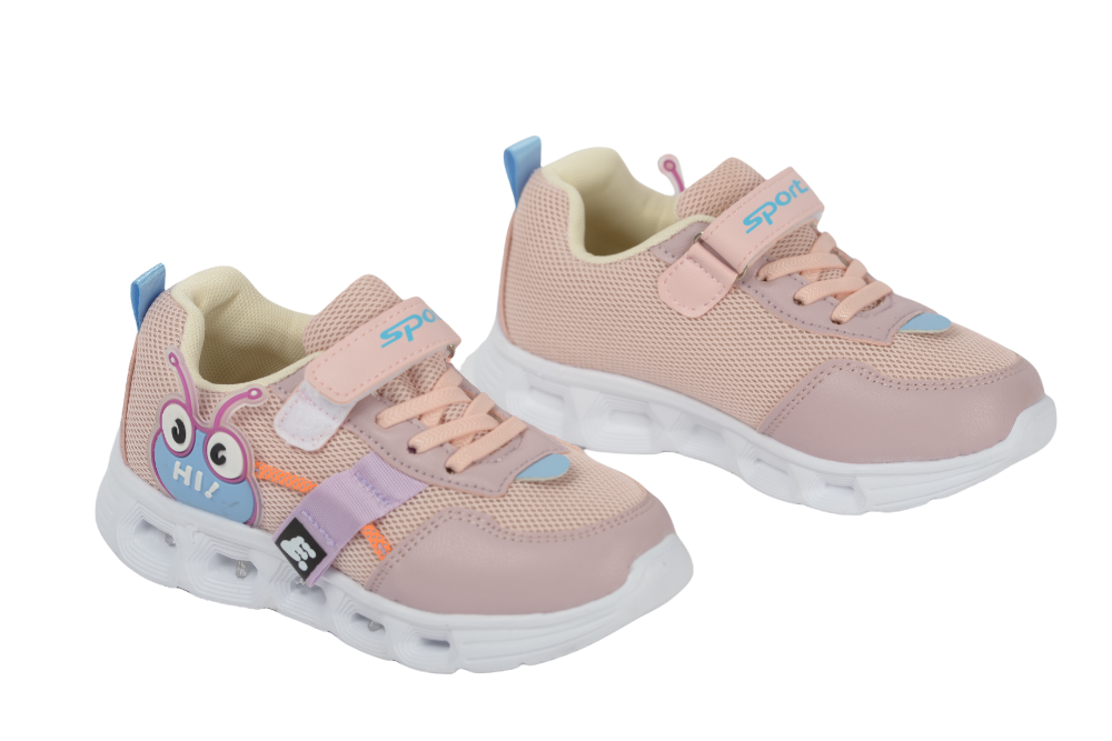 Girls' sneakers, eco-leather 6918, pink