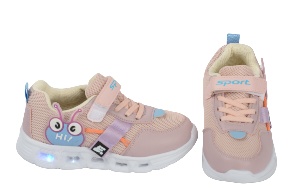 Girls' sneakers, eco-leather 6918, pink