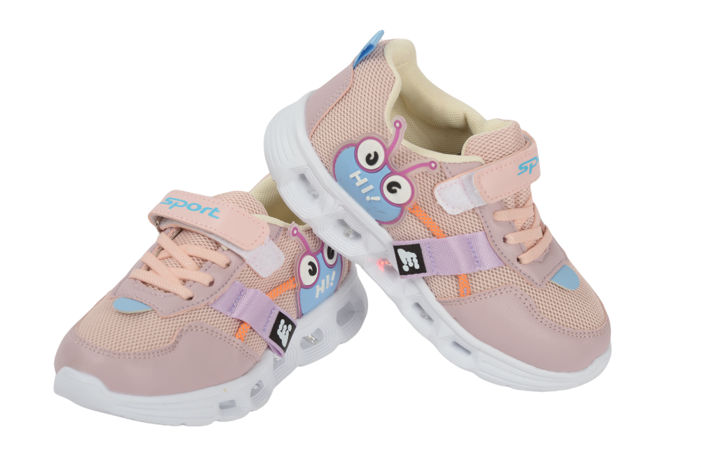 Girls' sneakers, eco-leather 6918, pink