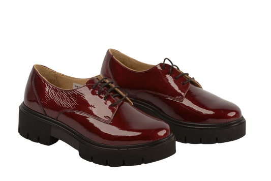 Pantofi dama casual piele naturala diana bordo lac