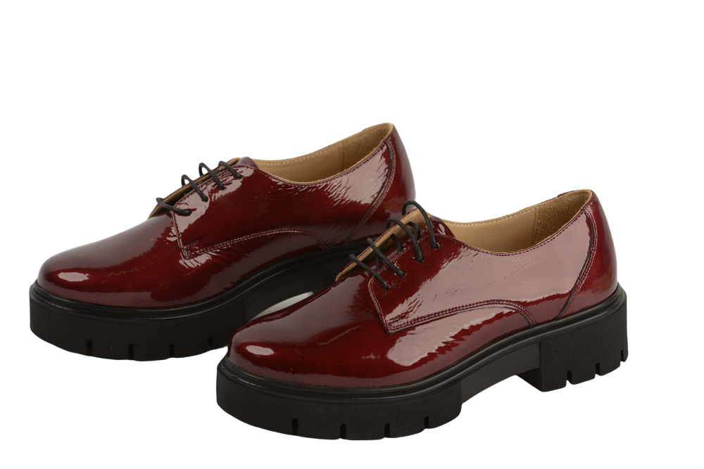 Women's casual shoes natural leather diana burgundy lacquer