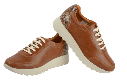 Pantofi dama casual piele naturala villa maro sarpe
