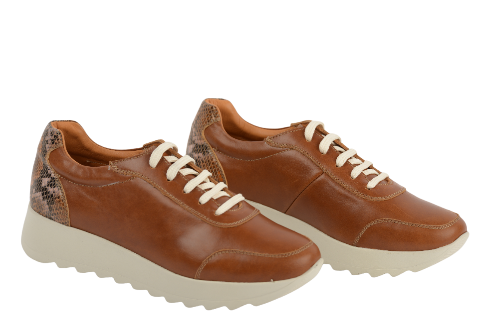 Pantofi dama casual piele naturala villa maro sarpe