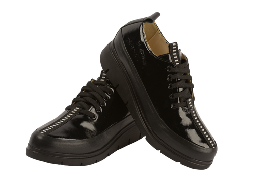 Pantofi dama casual piele naturala PERLA D906-1 negru lac box