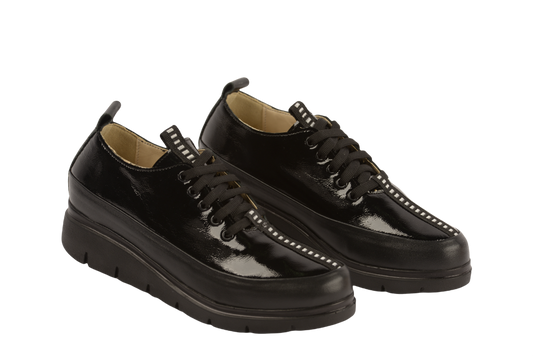 Pantofi dama casual piele naturala PERLA D906-1 negru lac box