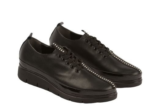 Pantofi dama casual piele naturala PERLA 1237 negru box lac
