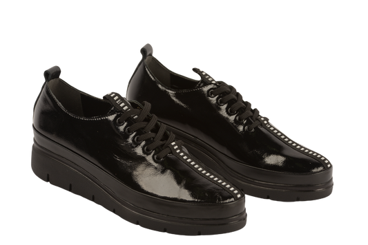 Pantofi dama casual piele naturala PERLA 1237 negru lac