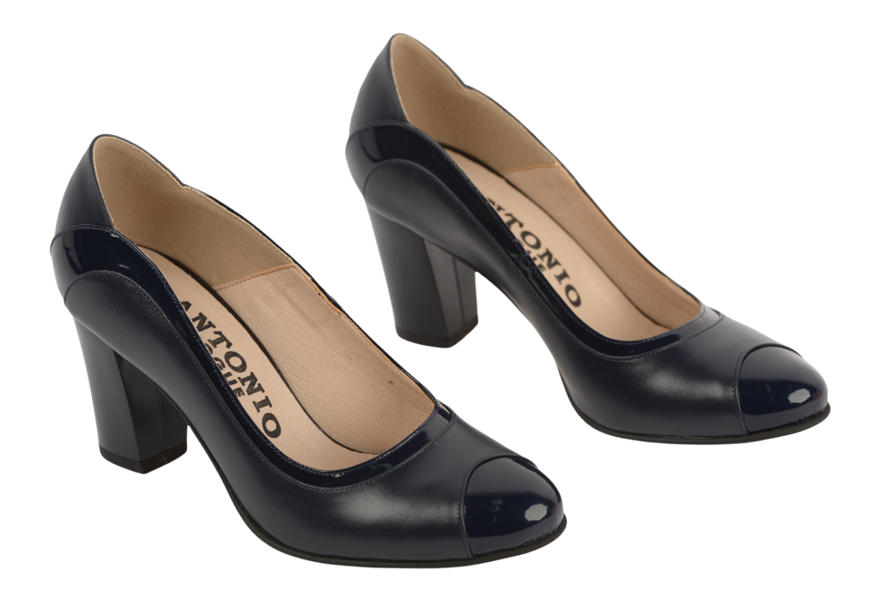 Pantofi dama eleganti piele naturala ANTONIO 736 bleu box