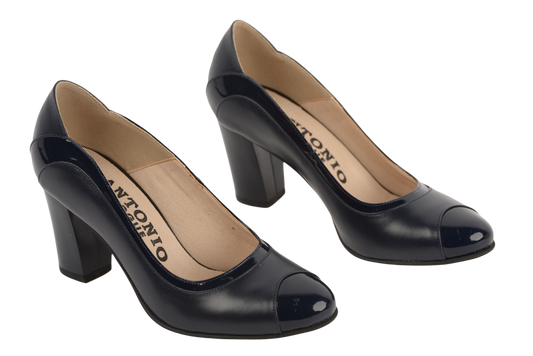 Pantofi dama eleganti piele naturala ANTONIO 736 bleu box