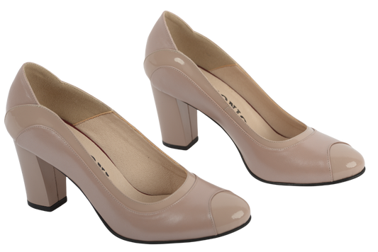 Pantofi dama eleganti piele naturala ANTONIO 736 grei sidef