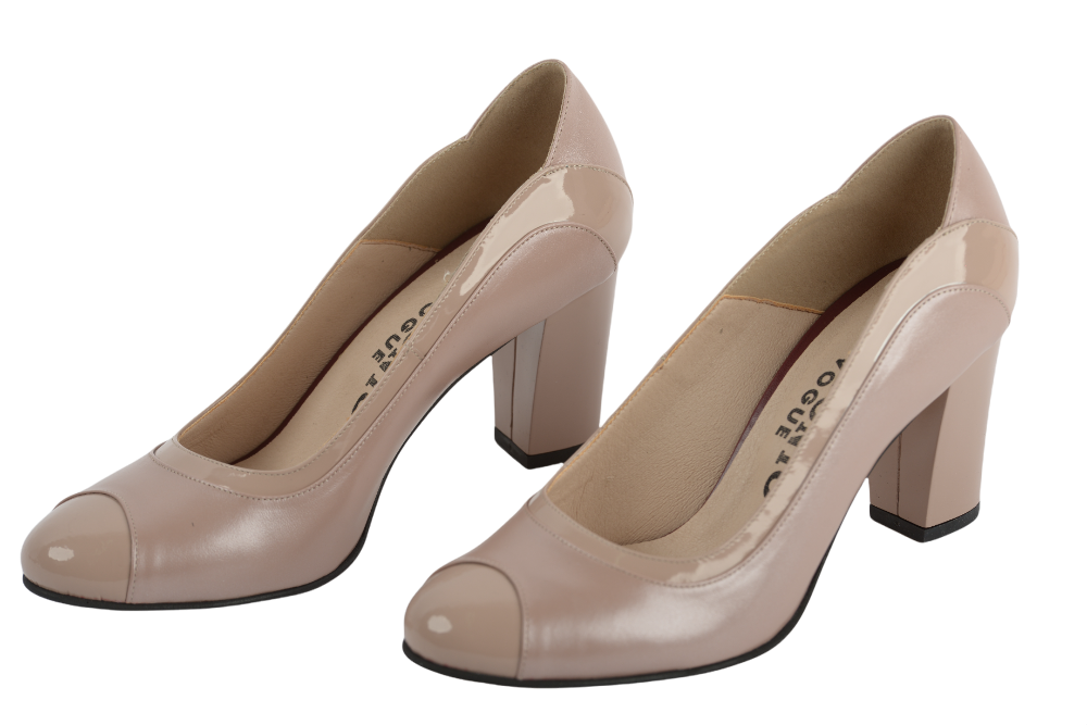 Pantofi dama eleganti piele naturala 736 grei sidef