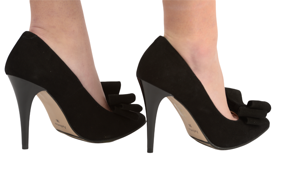Pantofi dama eleganti piele naturala 311 negru velur